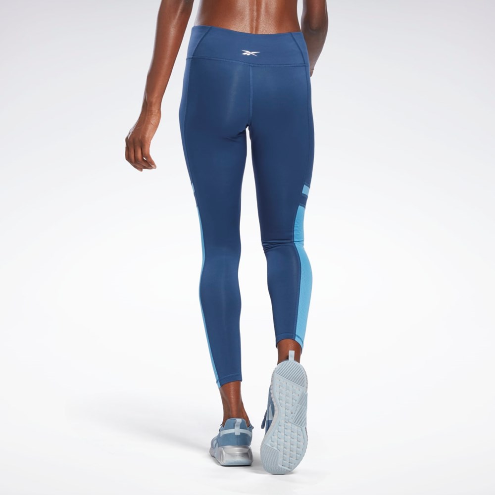 Reebok Workout Ready Mesh Leggings Batik Blue | HA1039