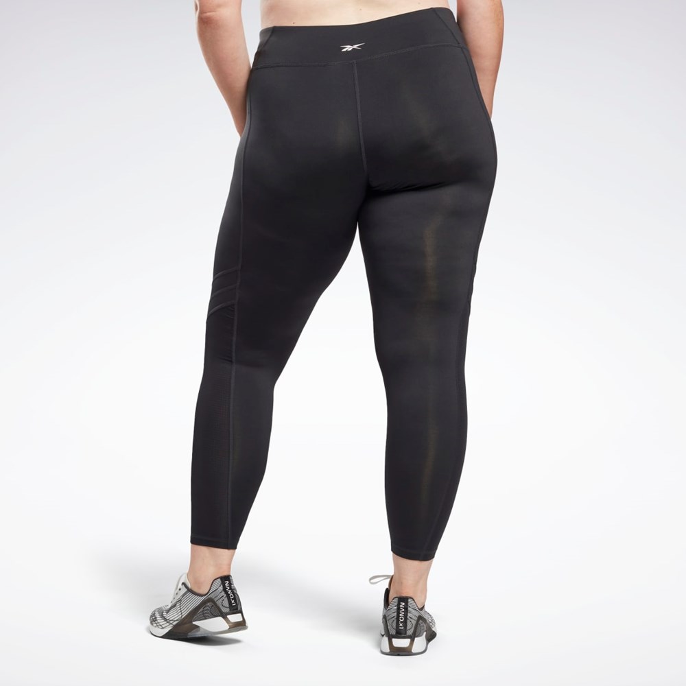 Reebok Workout Ready Mesh Leggings (Plus Size) Night Black | HB6399