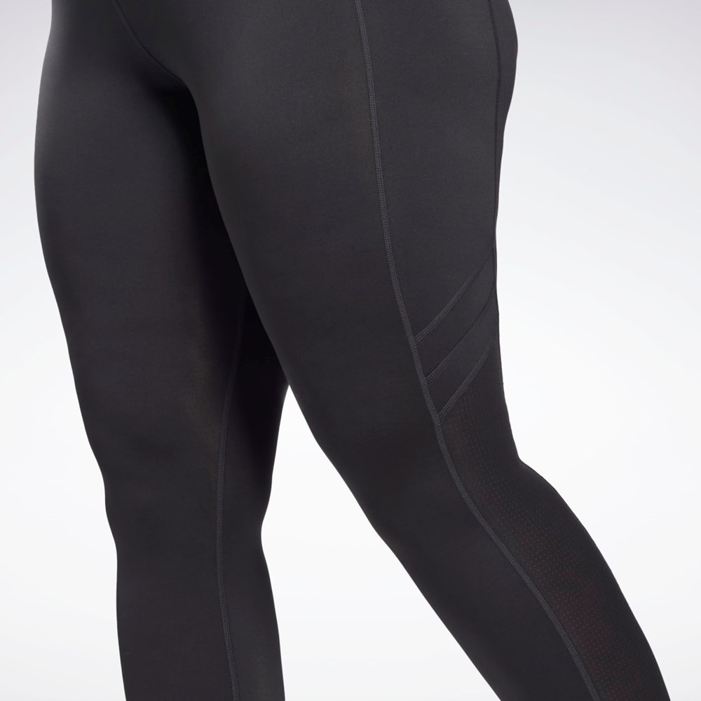 Reebok Workout Ready Mesh Leggings (Plus Size) Night Black | HB6399