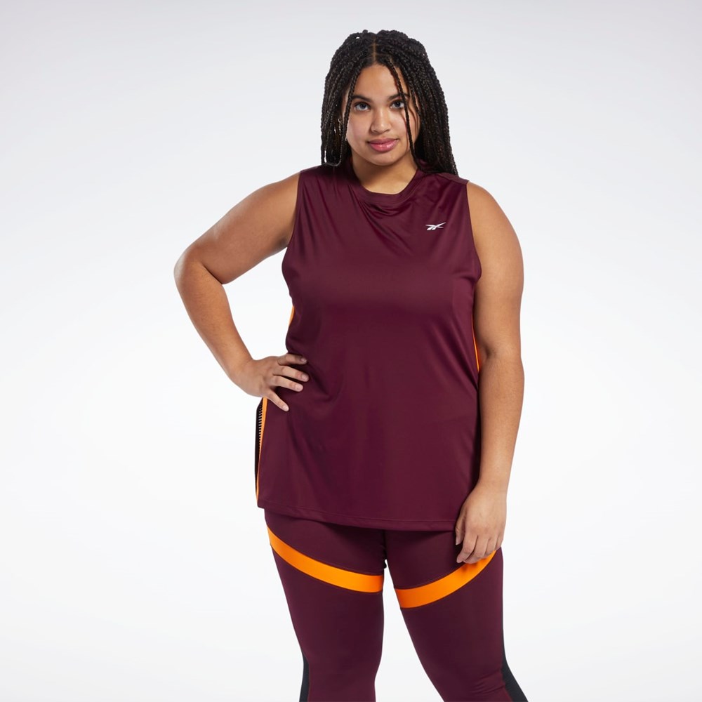 Reebok Workout Ready Mesh Tank Top Maroon | FU2343