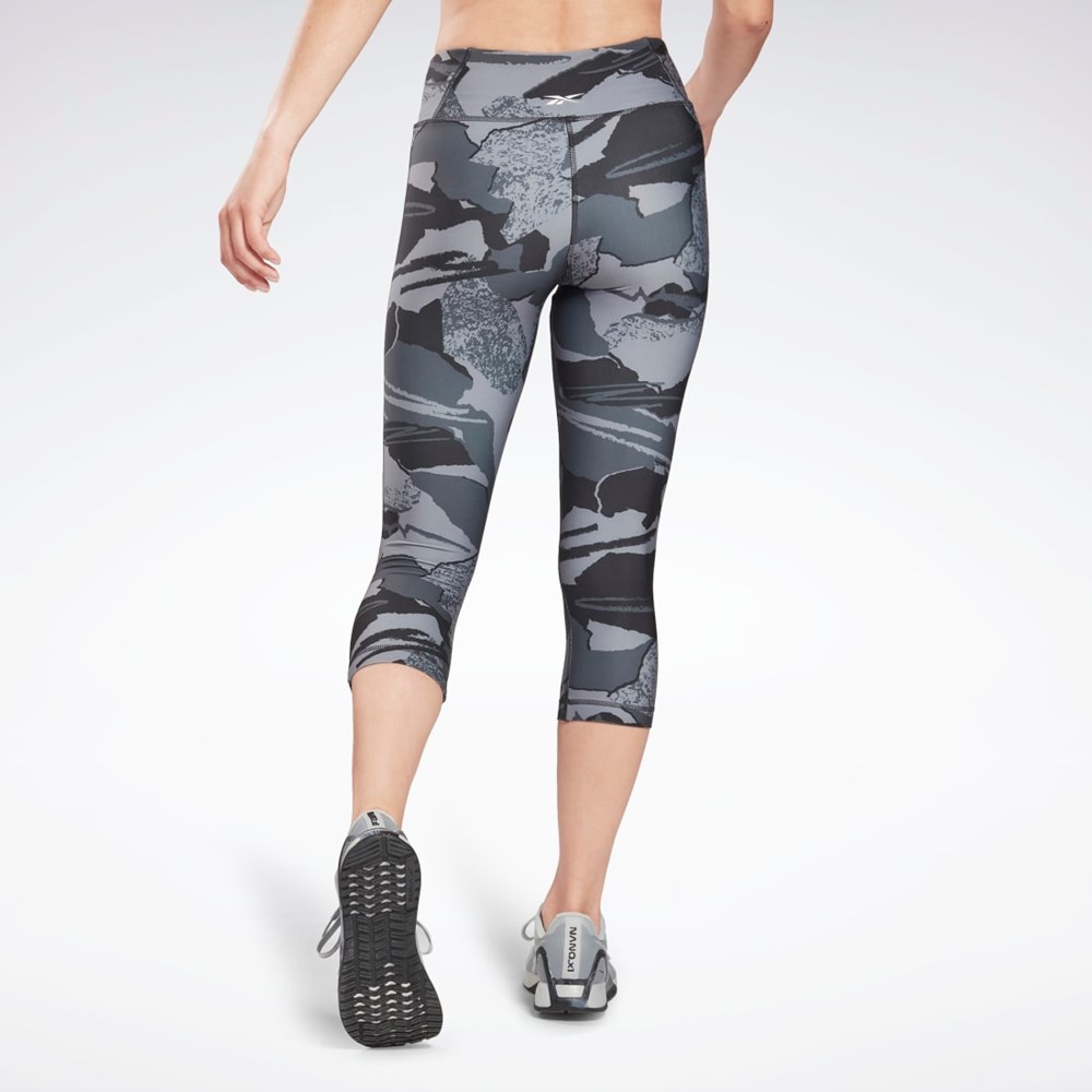 Reebok Workout Ready Printed Capri Night Black | H65618