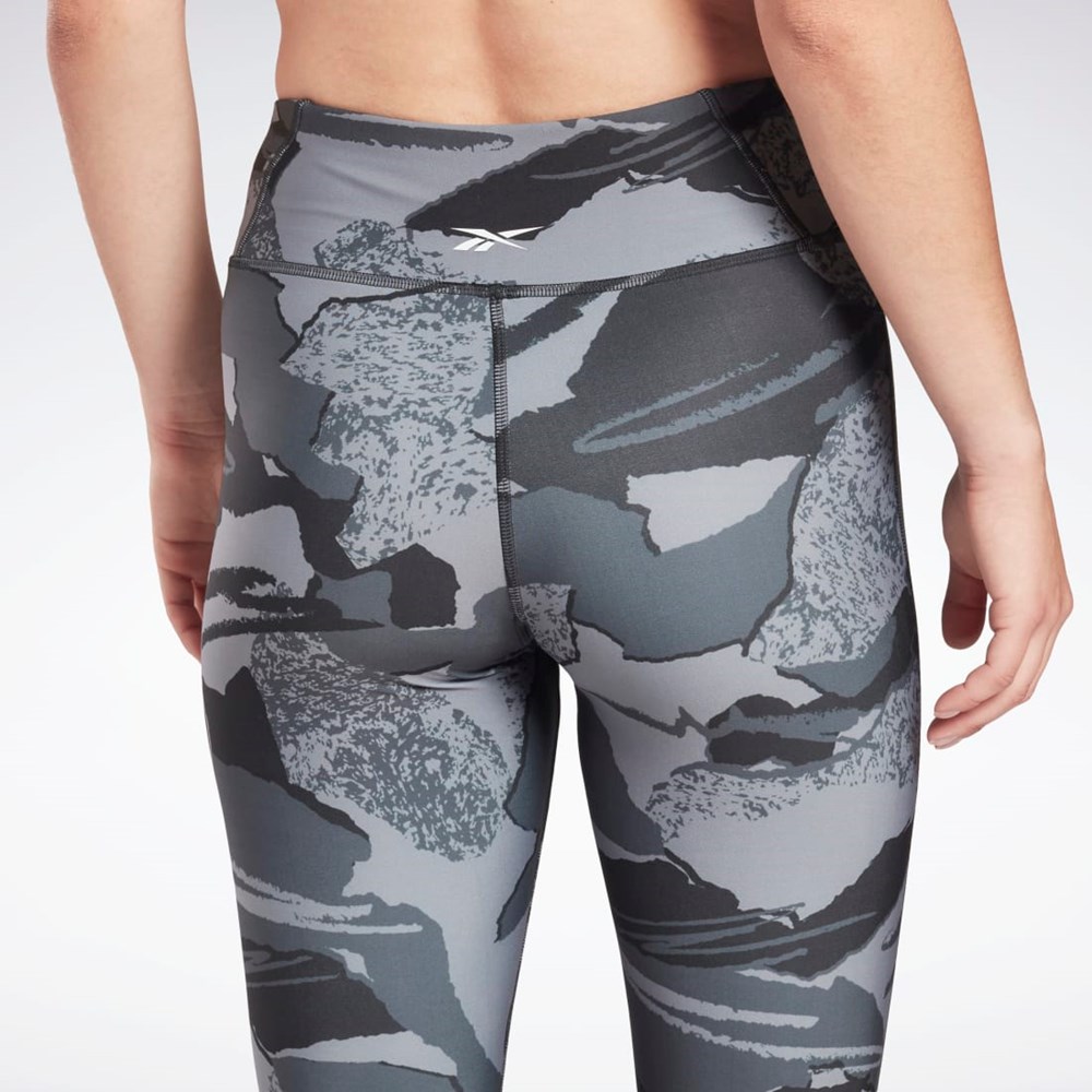 Reebok Workout Ready Printed Capri Night Black | H65618