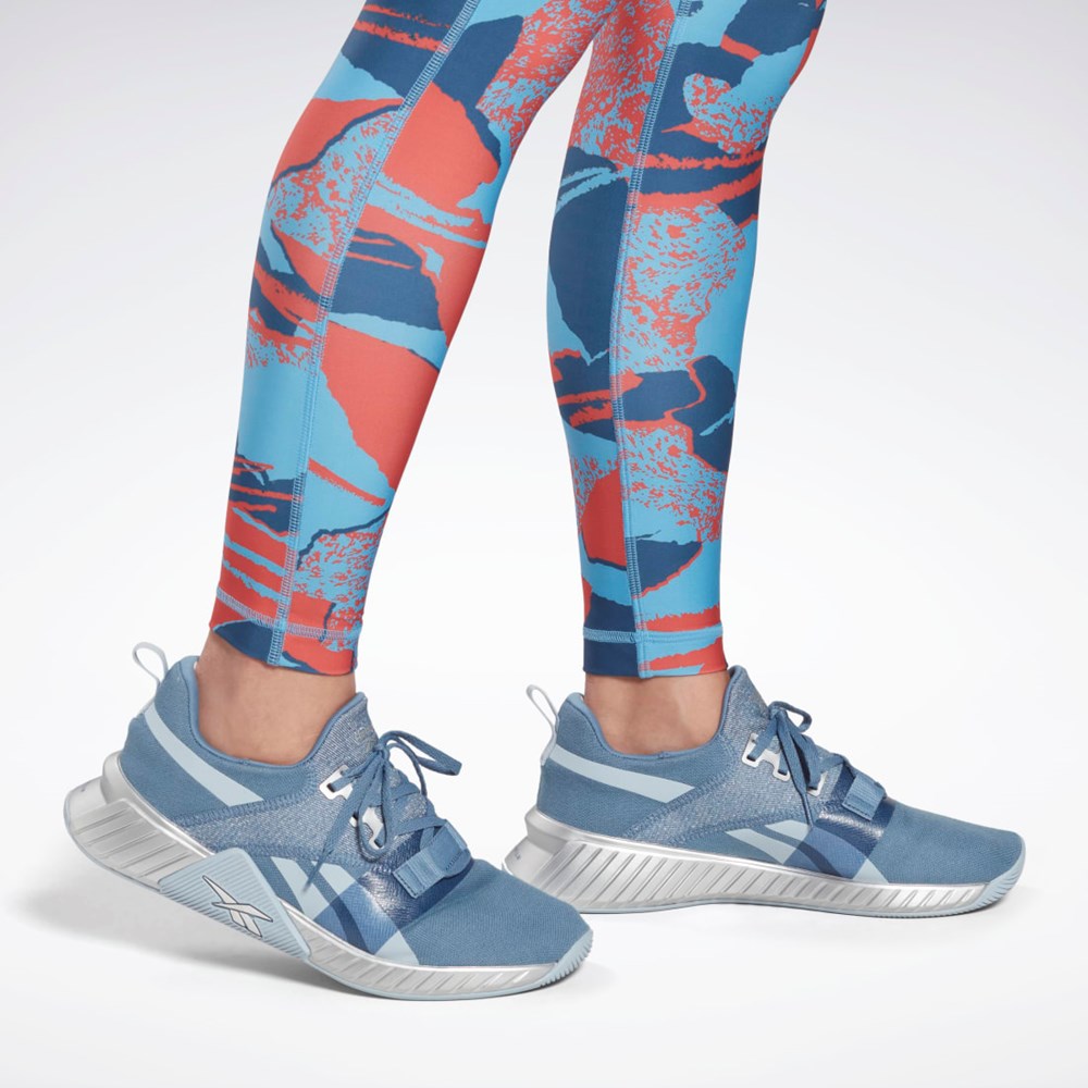 Reebok Workout Ready Printed Leggings Essential Blue | HB1048