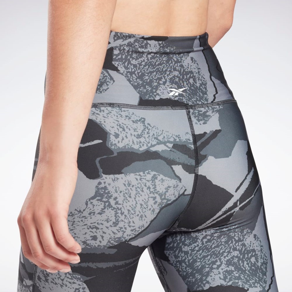 Reebok Workout Ready Printed Leggings Night Black | H65626