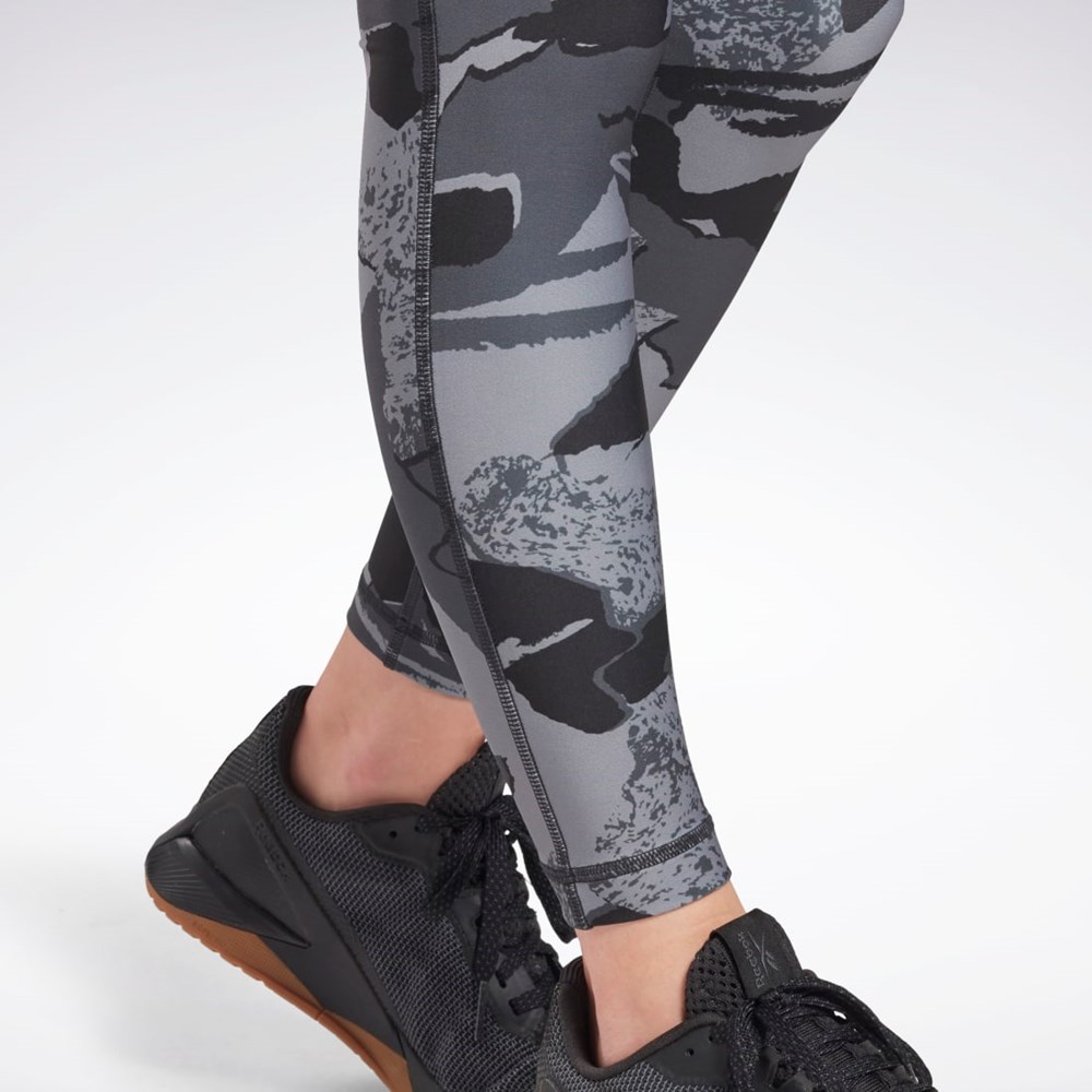 Reebok Workout Ready Printed Leggings Night Black | H65626