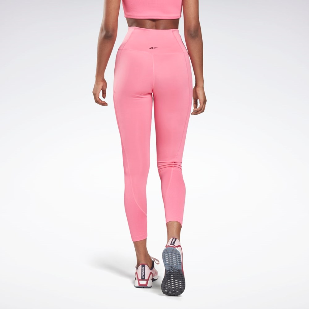 Reebok Workout Ready Rib High-Rise Leggings True Pink | H65570