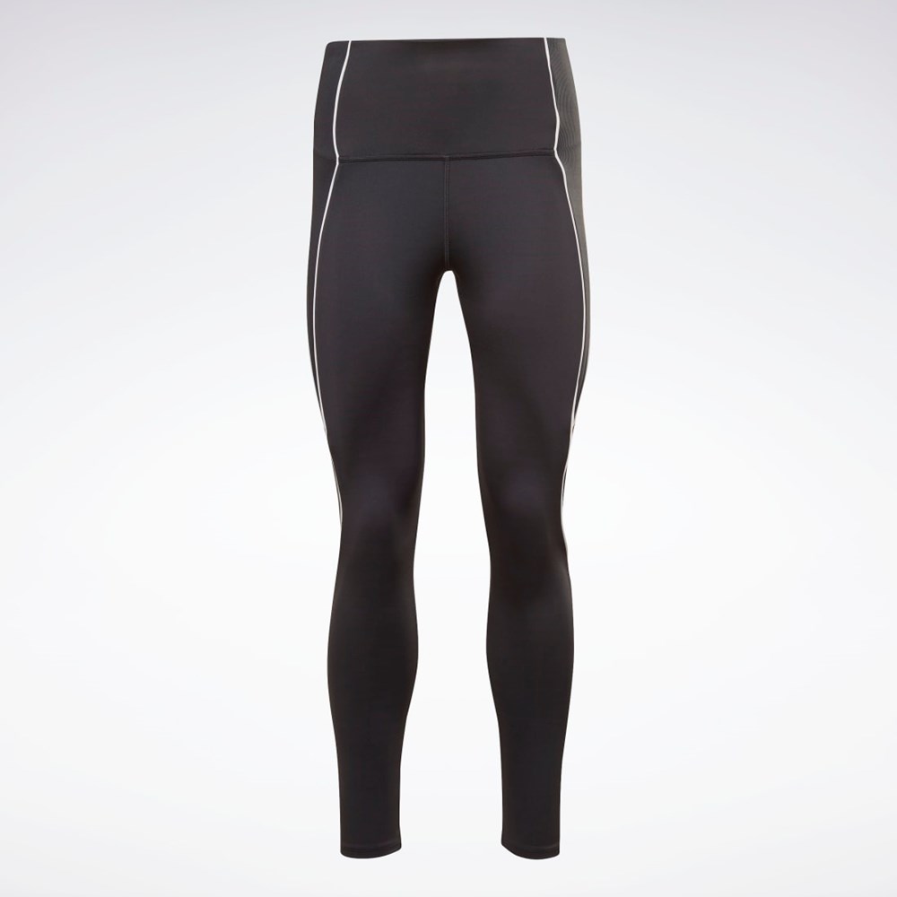 Reebok Workout Ready Ribbed High-Rise Leggings Night Black | HG3858