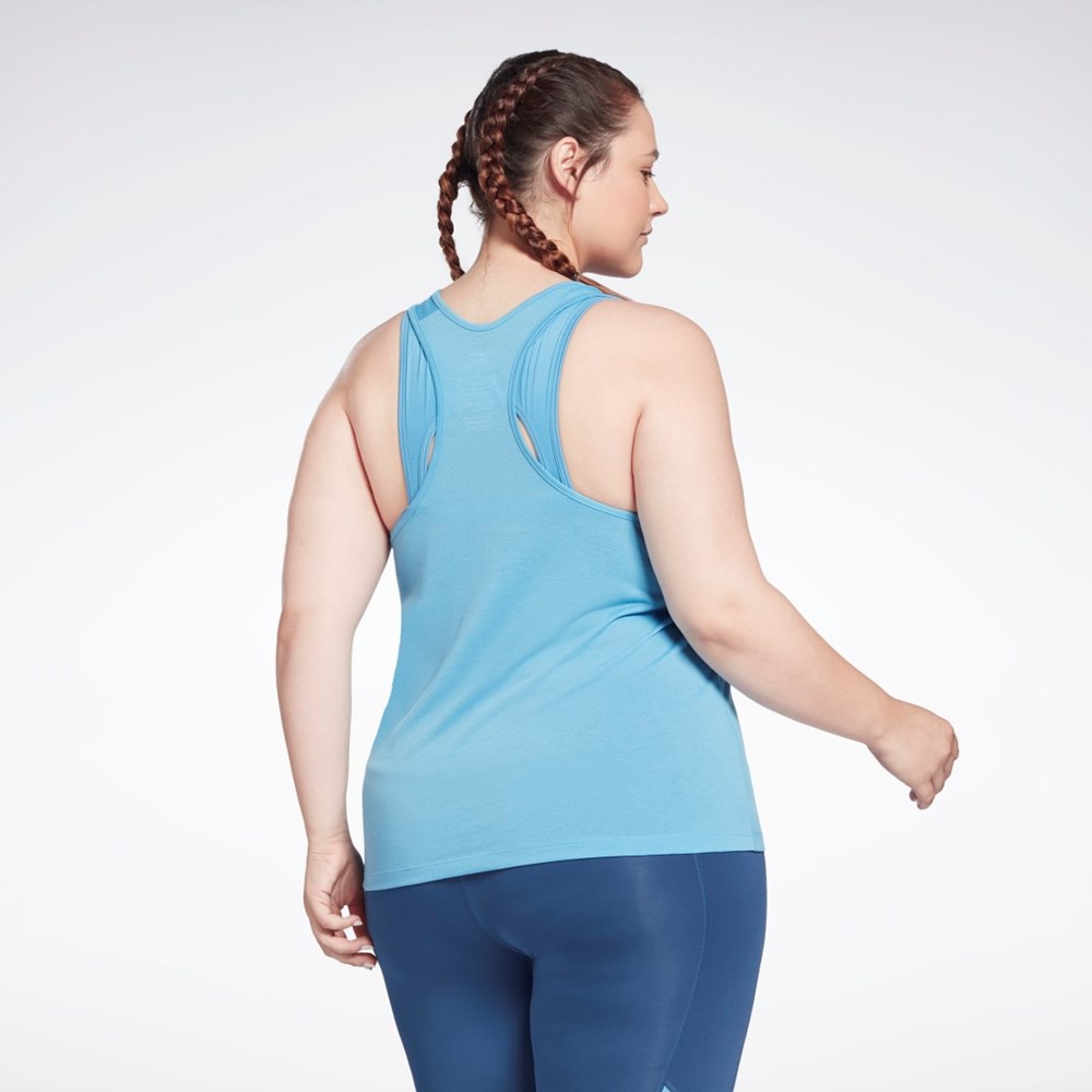 Reebok Workout Ready Supremium Big Logo Tank Top (Plus Size) Essential Blue | H62516