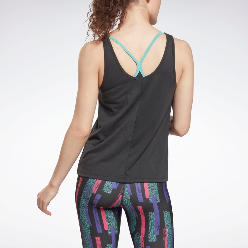 Reebok Workout Ready Supremium Graphic Tank Top Night Black | HG3854