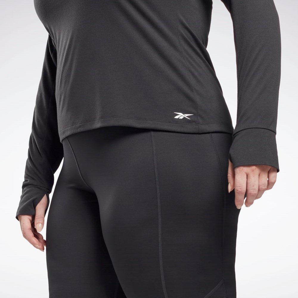 Reebok Workout Ready Supremium Long Sleeve T-Shirt (Plus Size) Night Black | HB6397