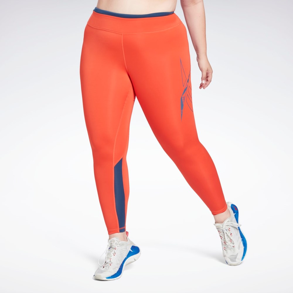 Reebok Workout Ready Vector Leggings (Plus Size) Dynamic Red | H62542