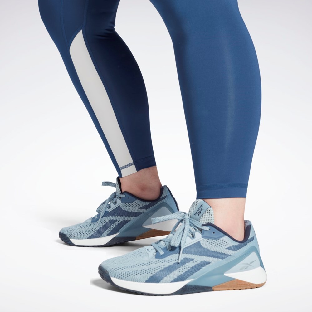 Reebok Workout Ready Vector Leggings (Plus Size) Batik Blue | H62543