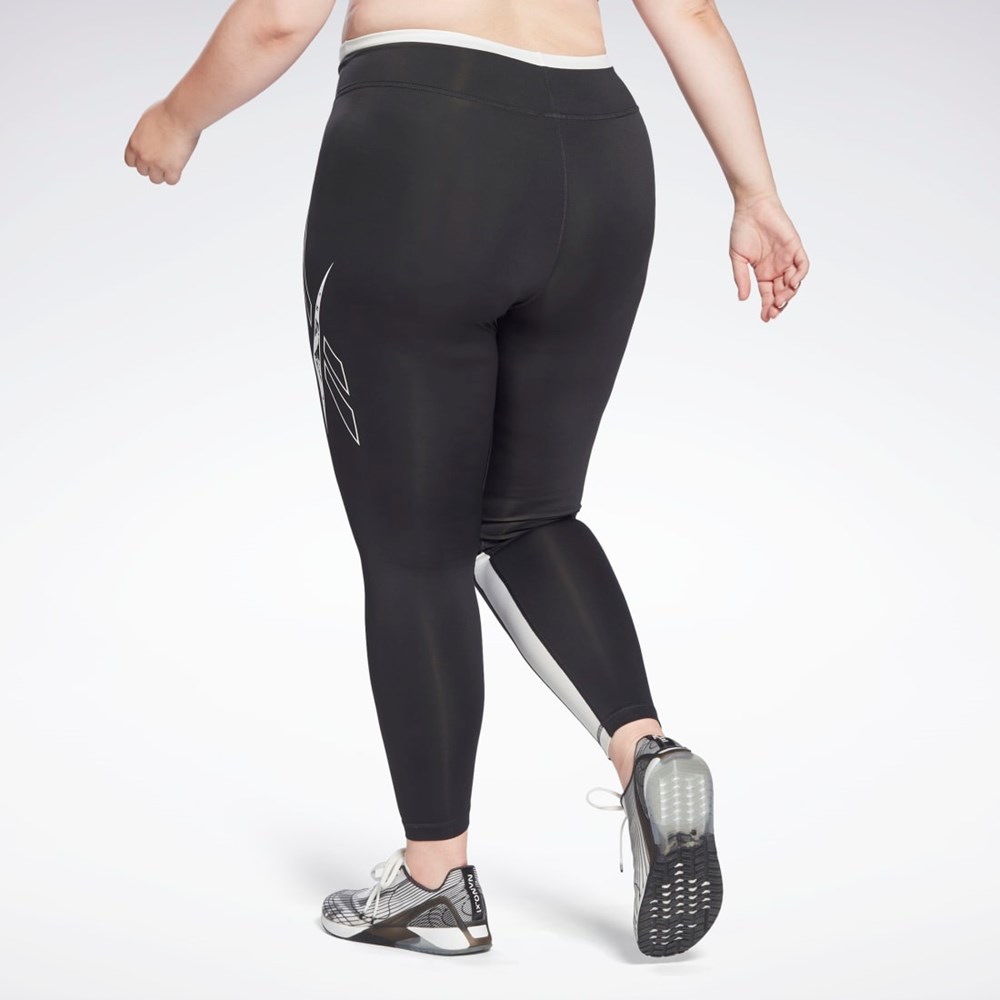 Reebok Workout Ready Vector Leggings (Plus Size) Night Black | HB6401