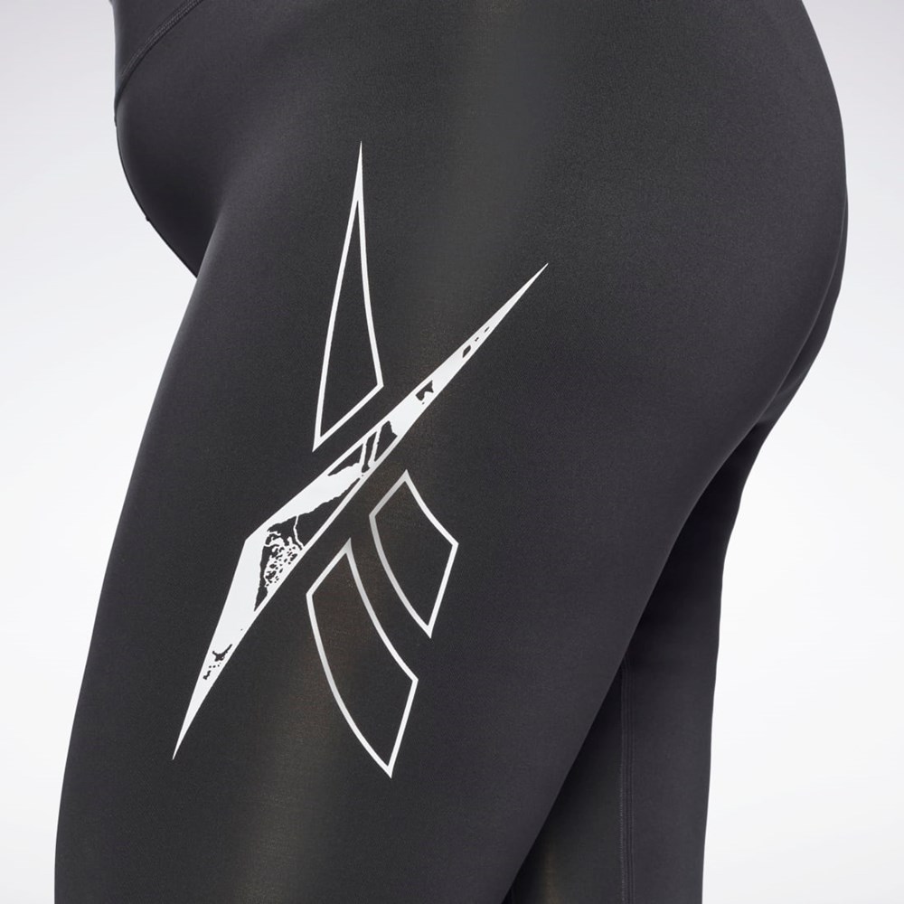 Reebok Workout Ready Vector Leggings (Plus Size) Night Black | HB6401