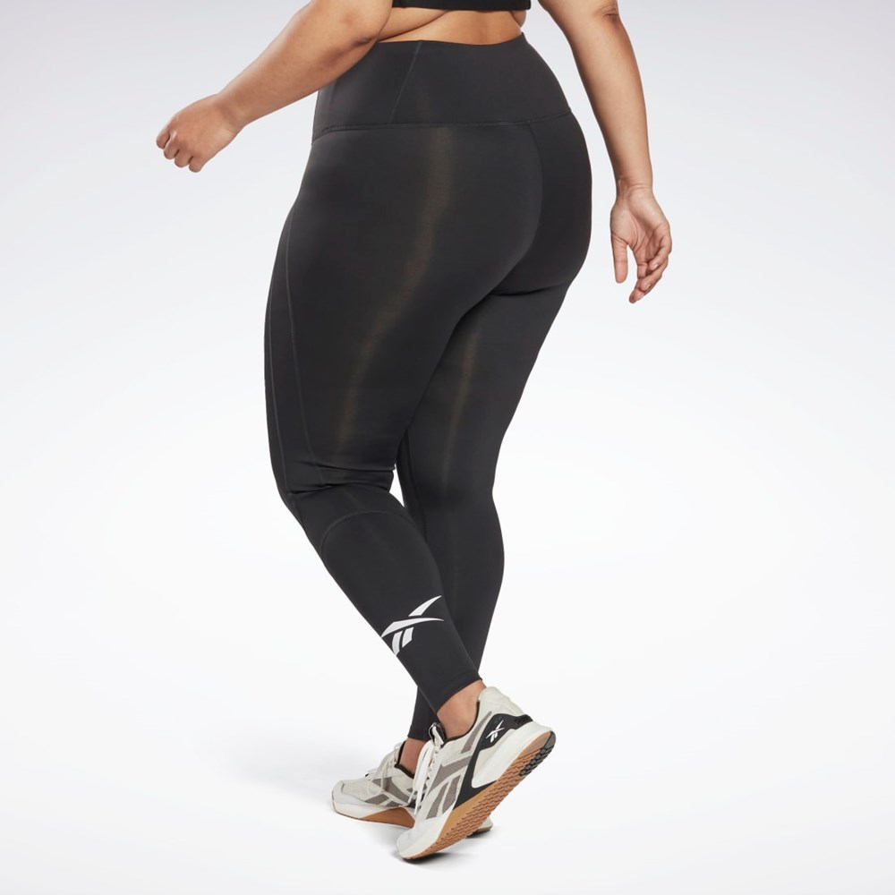 Reebok Workout Ready Vector Leggings (Plus Size) Night Black | HI2390