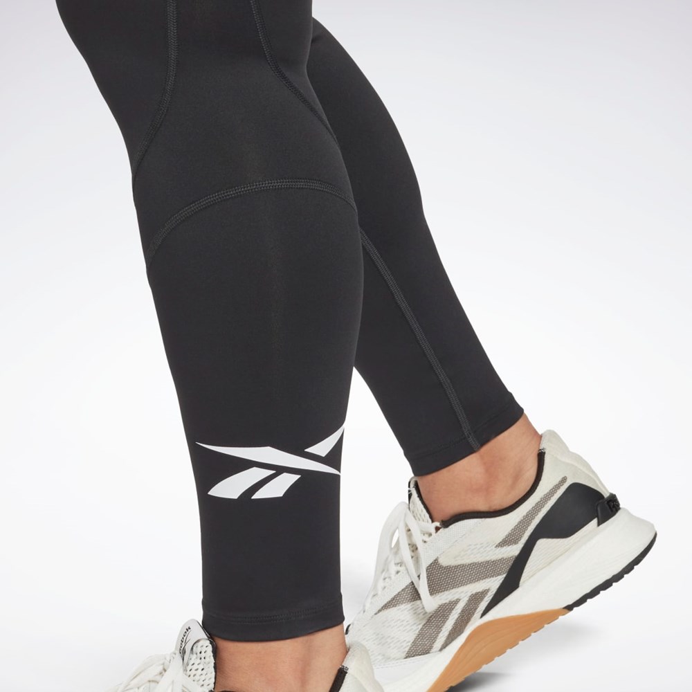 Reebok Workout Ready Vector Leggings (Plus Size) Night Black | HI2390