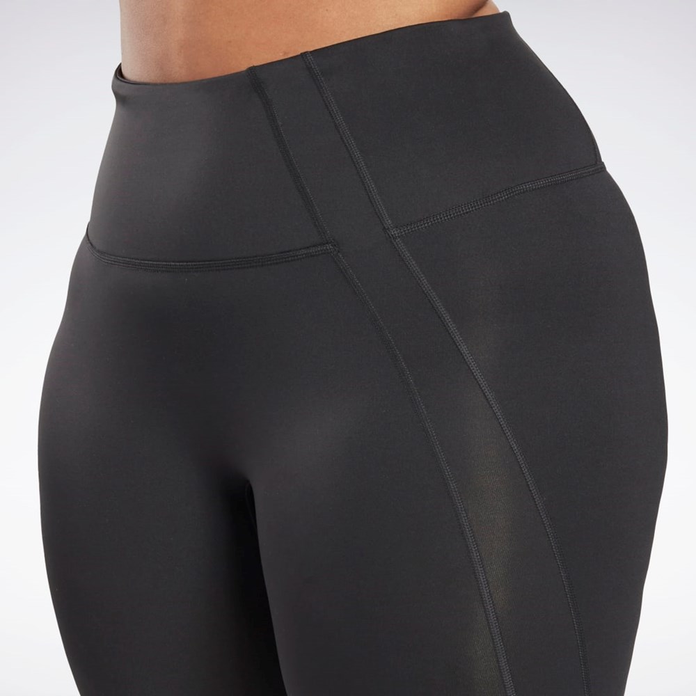 Reebok Workout Ready Vector Leggings (Plus Size) Night Black | HI2390