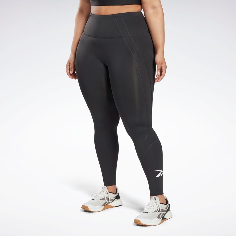 Reebok Workout Ready Vector Leggings (Plus Size) Night Black | HI2390