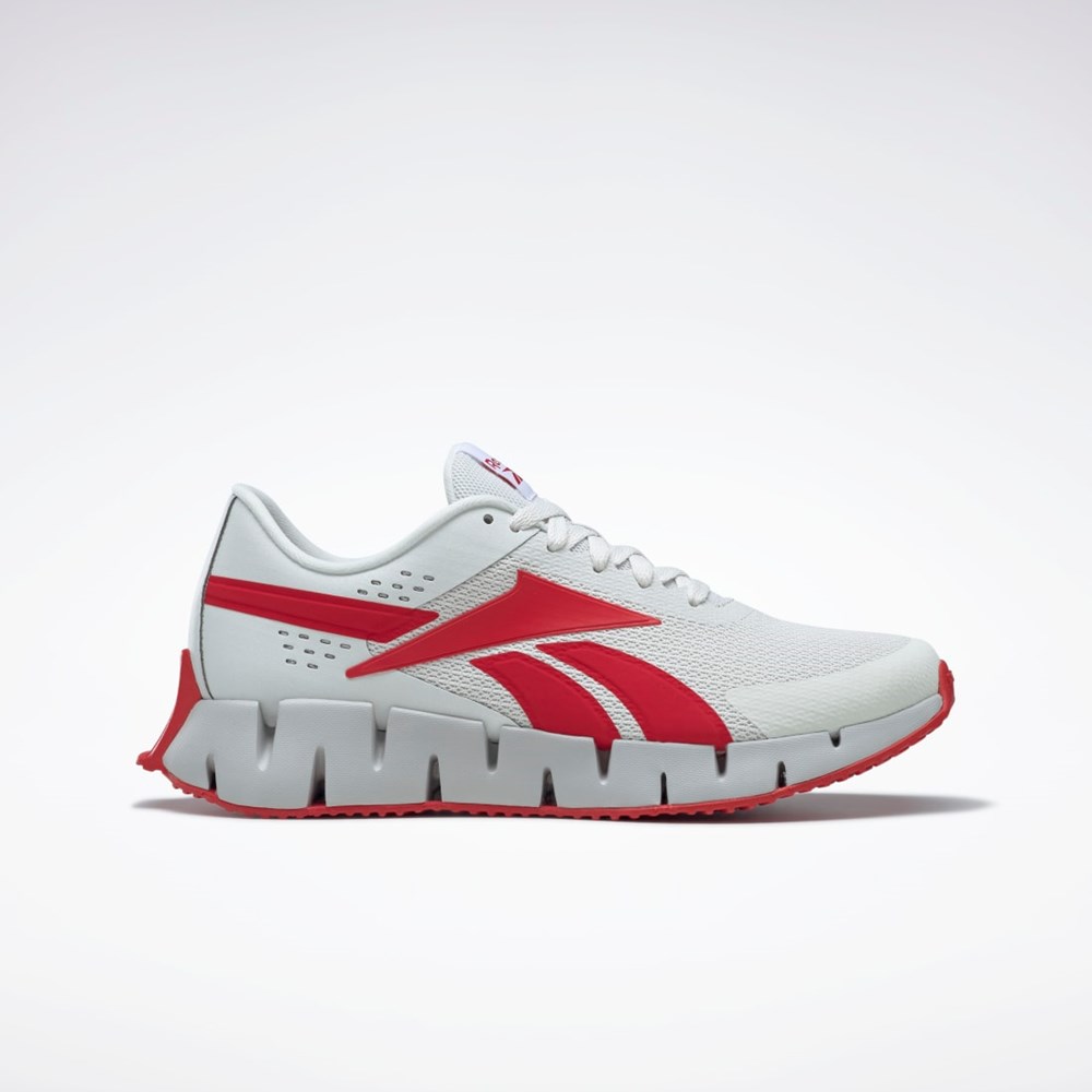 Reebok Zig Dynamica 2 Shoes Pure Grey 1 / Vector Red / Pure Grey 2 | HQ5889