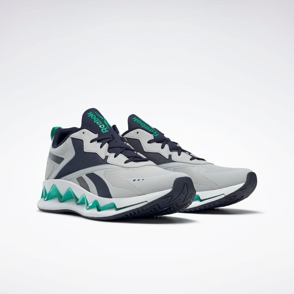 Reebok Zig Elusion Energy Shoes Pure Grey 2 / Vector Navy / Court Green | FV3839