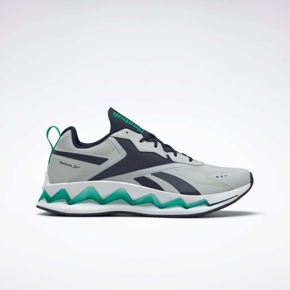 Reebok Zig Elusion Energy Shoes Pure Grey 2 / Vector Navy / Court Green | FV3839