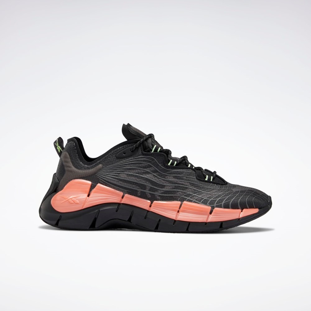 Reebok Zig Kinetica II Shoes Black / Orange Flare / Neon Mint | FX9349