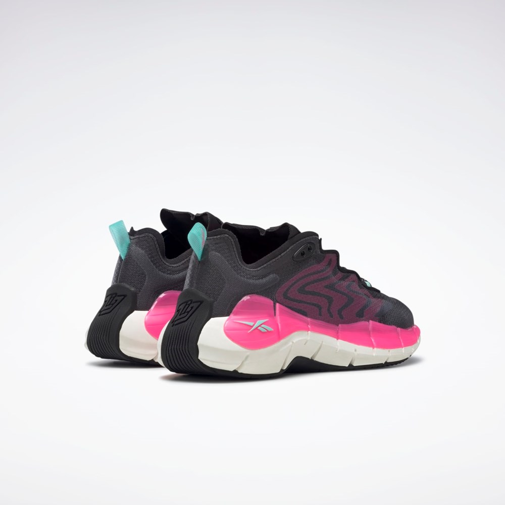 Reebok Zig Kinetica II Shoes Core Black / Atomic Pink / Pixel Mint | H05715