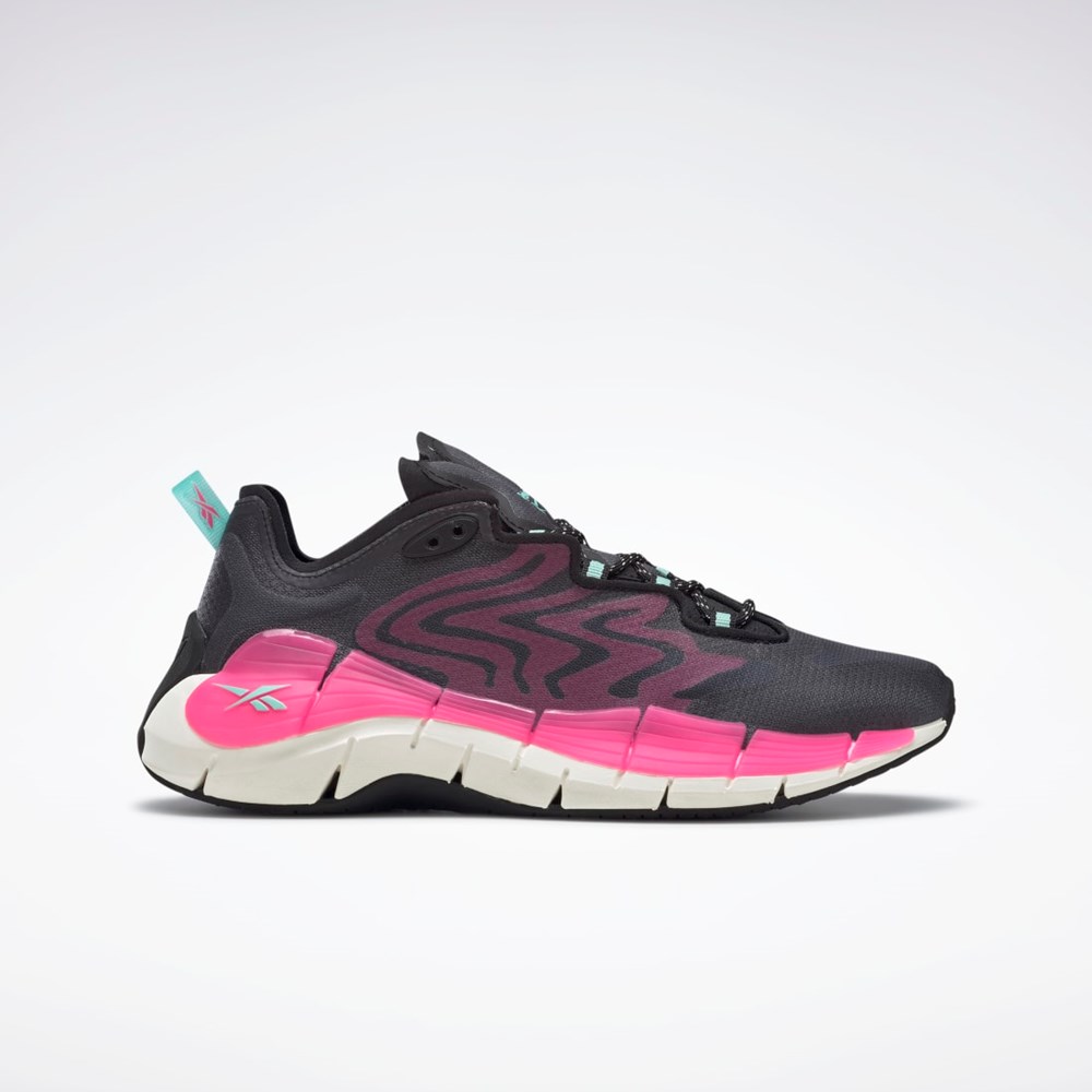 Reebok Zig Kinetica II Shoes Core Black / Atomic Pink / Pixel Mint | H05715