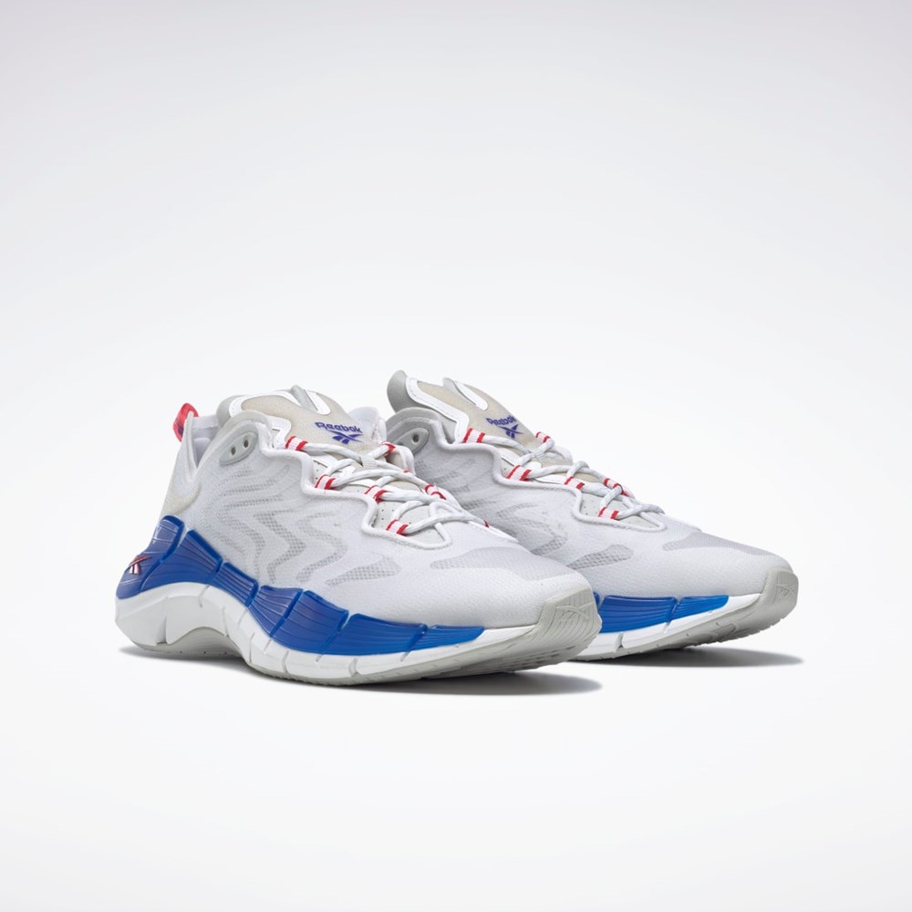 Reebok Zig Kinetica II Shoes Ftwr White / Pure Grey 2 / Bright Cobalt | H02745