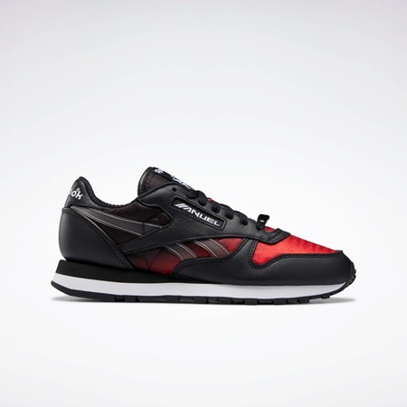 Reebok Anuel Classic Leather Shoes Core Black / Vector Red / Ftwr White | HQ6242