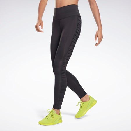 Reebok Bold High-Waisted Ruched Tights Black | H51837