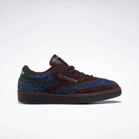 Reebok Braindead Club C Revenge Shoes Purple Abyss / Dark Forest F17-R / Batik Blue | GX9593