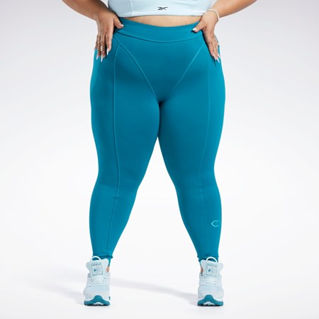 Reebok Cardi B High-Rise Tights (Plus Size) Seaport Teal | HH9132