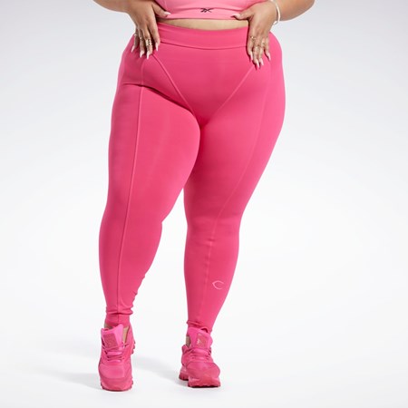 Reebok Cardi B High-Rise Tights (Plus Size) Pink Fusion | HH9133