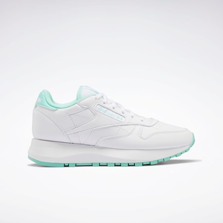 Reebok Classic Leather SP Shoes - Grade School Ftwr White / Hint Mint / Ftwr White | GZ1600