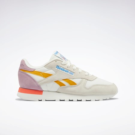 Reebok Classic Leather Shoes Chalk / Bright Ochre / Infused Lilac | GX7099