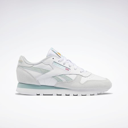 Reebok Classic Leather Shoes Ftwr White / Seaside Grey / Cold Grey | GW3801