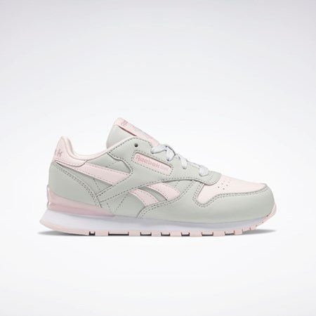 Reebok Classic Leather Step 'n' Flash Shoes - Preschool Pure Grey 2 / Pure Grey 2 / Porcelain Pink | GW9173