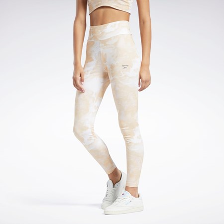 Reebok Classics Cloud Splatter-Print Leggings Stucco | H49279