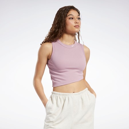 Reebok Classics Cropped Ribbed Tank Top Infused Lilac | HK4929