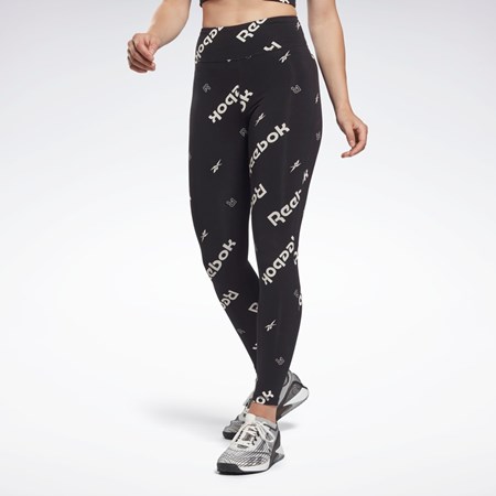 Reebok Identity Cotton Printed Leggings Black | HA5731