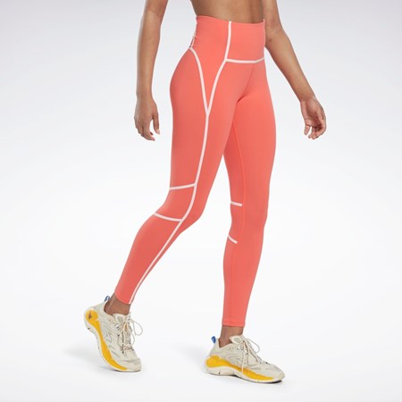 Reebok Lux High-Waisted Colorblock Tights Semi Orange Flare | HK4787