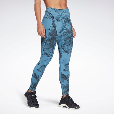 Reebok Lux Jacquard Leggings Essential Blue | H54193