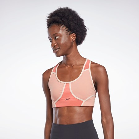 Reebok Lux Racer Padded Colorblocked Bra Canyon Coral | H49065