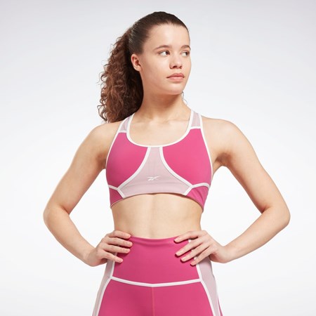 Reebok Lux Racer Padded Colorblocked Bra Semi Proud Pink | HI4018