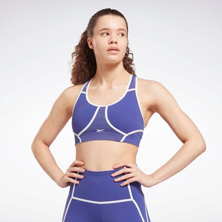 Reebok Lux Racer Padded Colorblocked Bra Bold Purple | HI4019