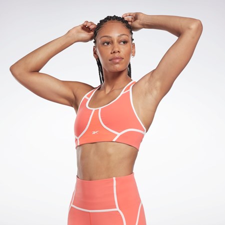 Reebok Lux Racer Padded Colorblocked Bra Semi Orange Flare | HK4852