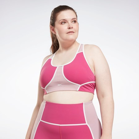 Reebok Lux Racer Padded Colorblocked Bra (Plus Size) Semi Proud Pink | HL4340