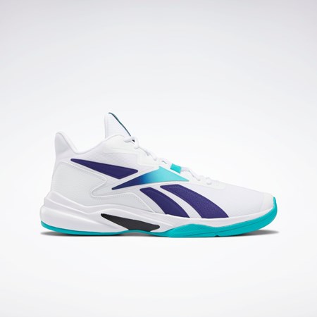 Reebok More Buckets Basketball Shoes Ftwr White / Classic Teal / Bold Purple | GY6298