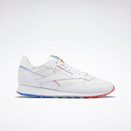 Reebok Popsicle Classic Leather Shoes Ftwr White / Echo Blue / Instinct Red | GY2430